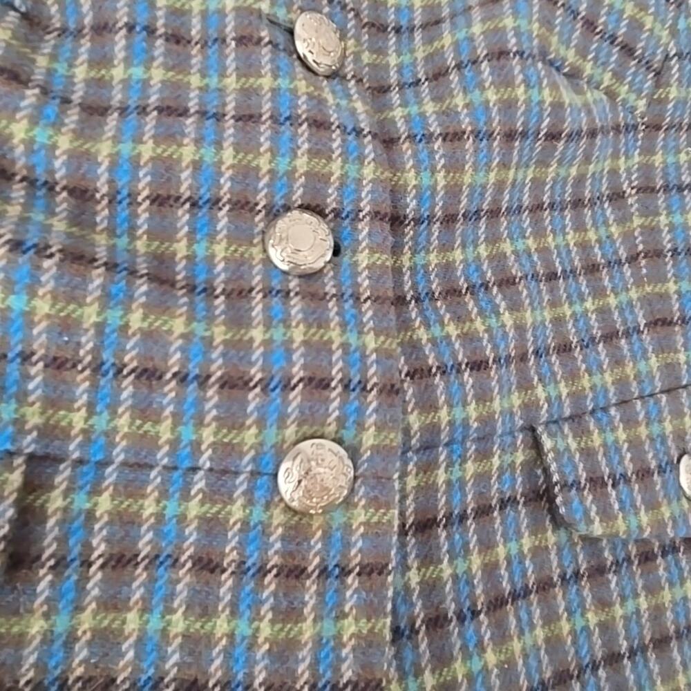 Talbots 10P Petite Plaid Wool Blend Blazer Jacket NWT Gold Button Office Capsule - Picture 8 of 8